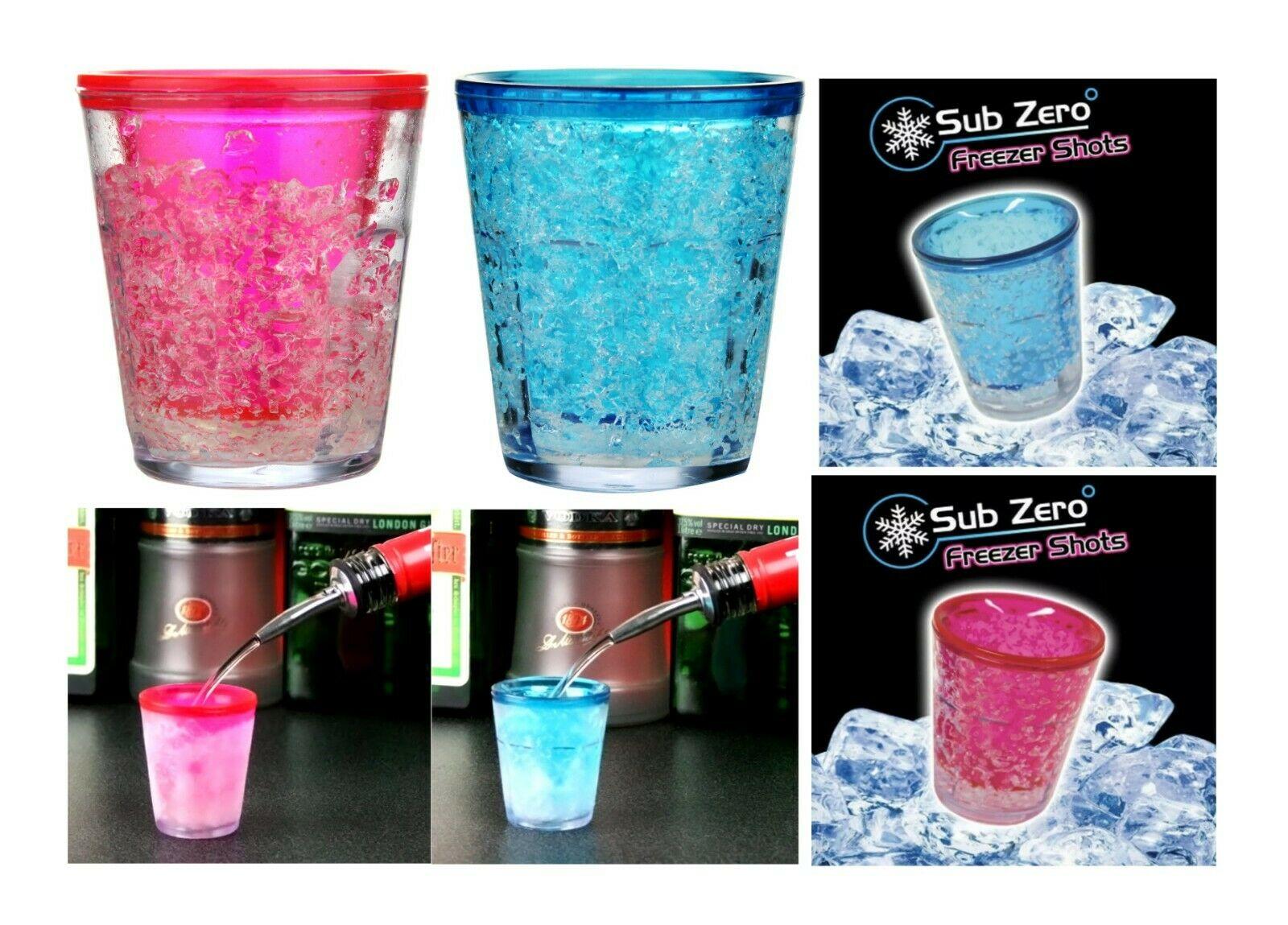 Set of 4 Transparent Pink Parties 50 ml Shots Sub Zero Freezer Shot Glasses for Drinks 