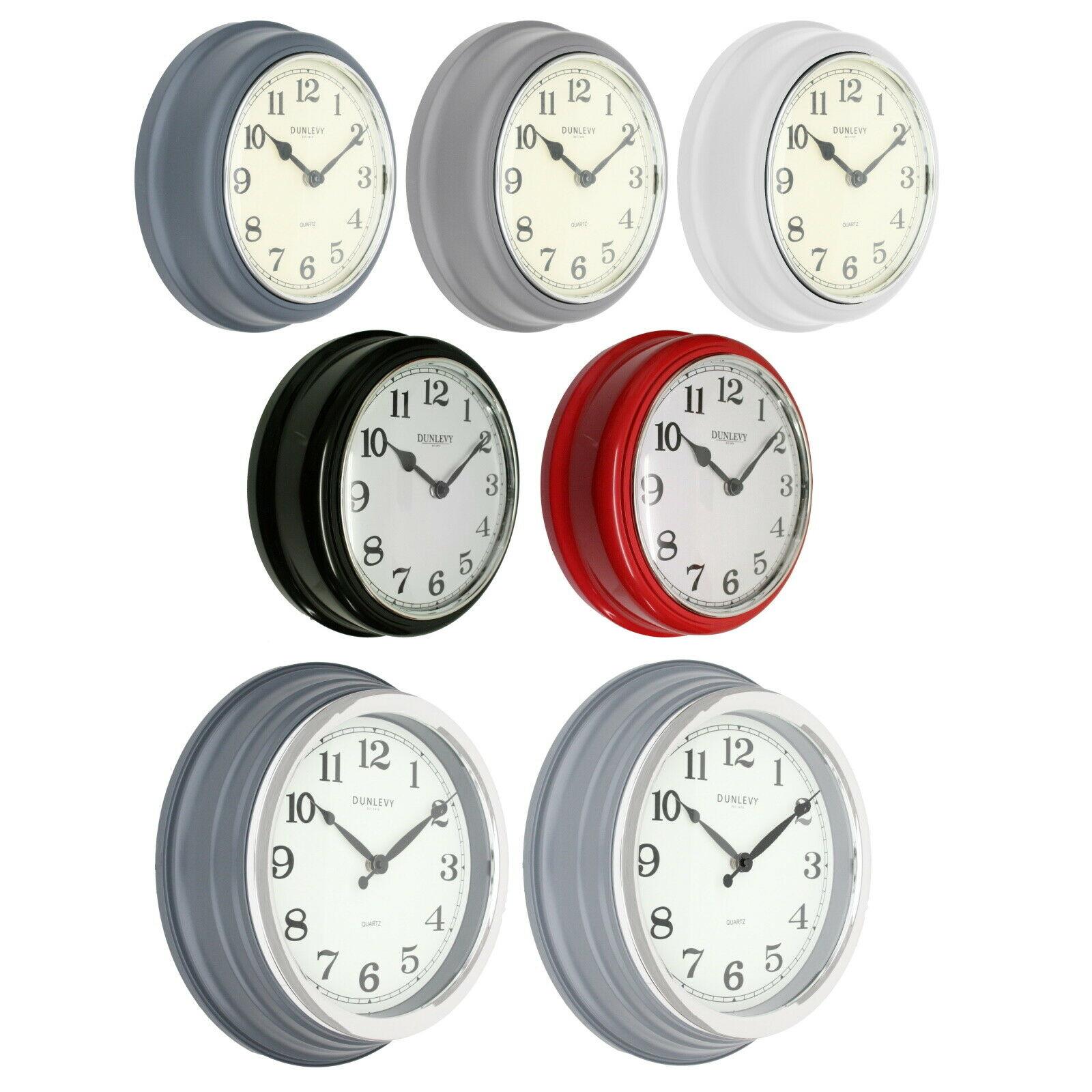 Retro Vintage Silver Round Wall Clock Modern Home Bedroom Kitchen Time UK 