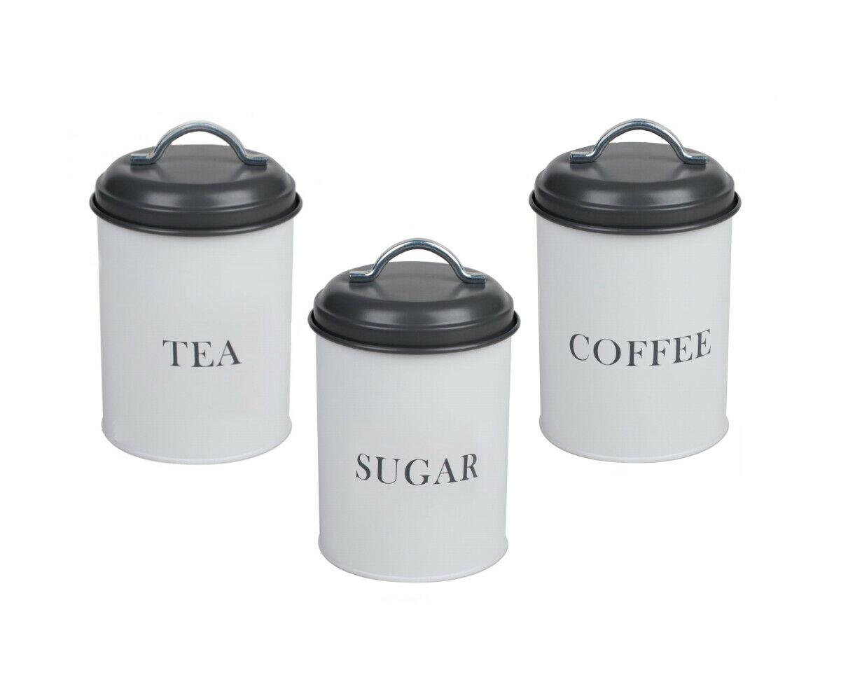 Tea Coffee Sugar Bread Bin Cake Stand Clock Teapot Kitchen Storage Canister Jars 