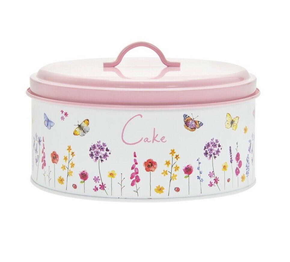 Cake Tin Storage Container Butterfly Garden Cupcake Canister Carrier