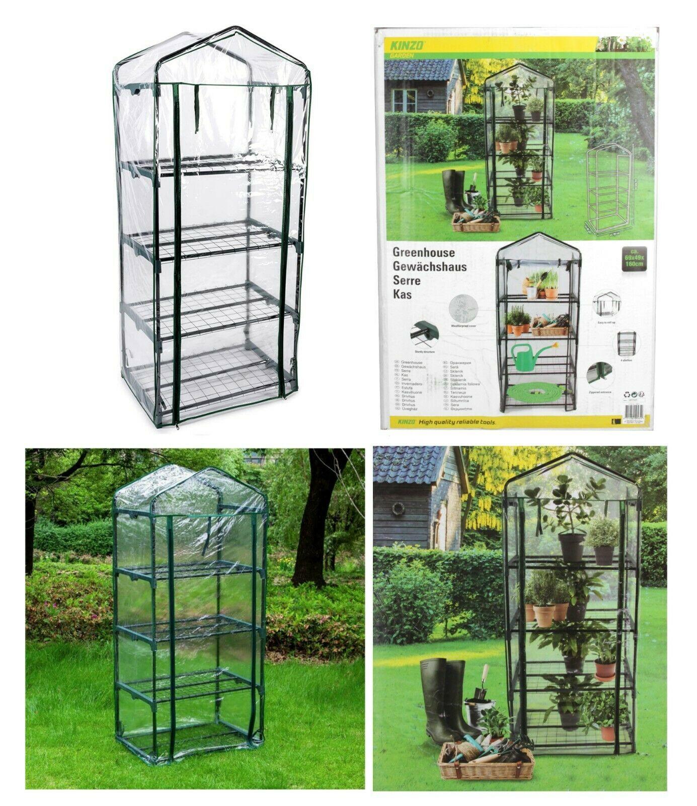 4 Tier Greenhouse Mini Outdoor/Indoor Garden Plant Growhouse With PVC Cover 