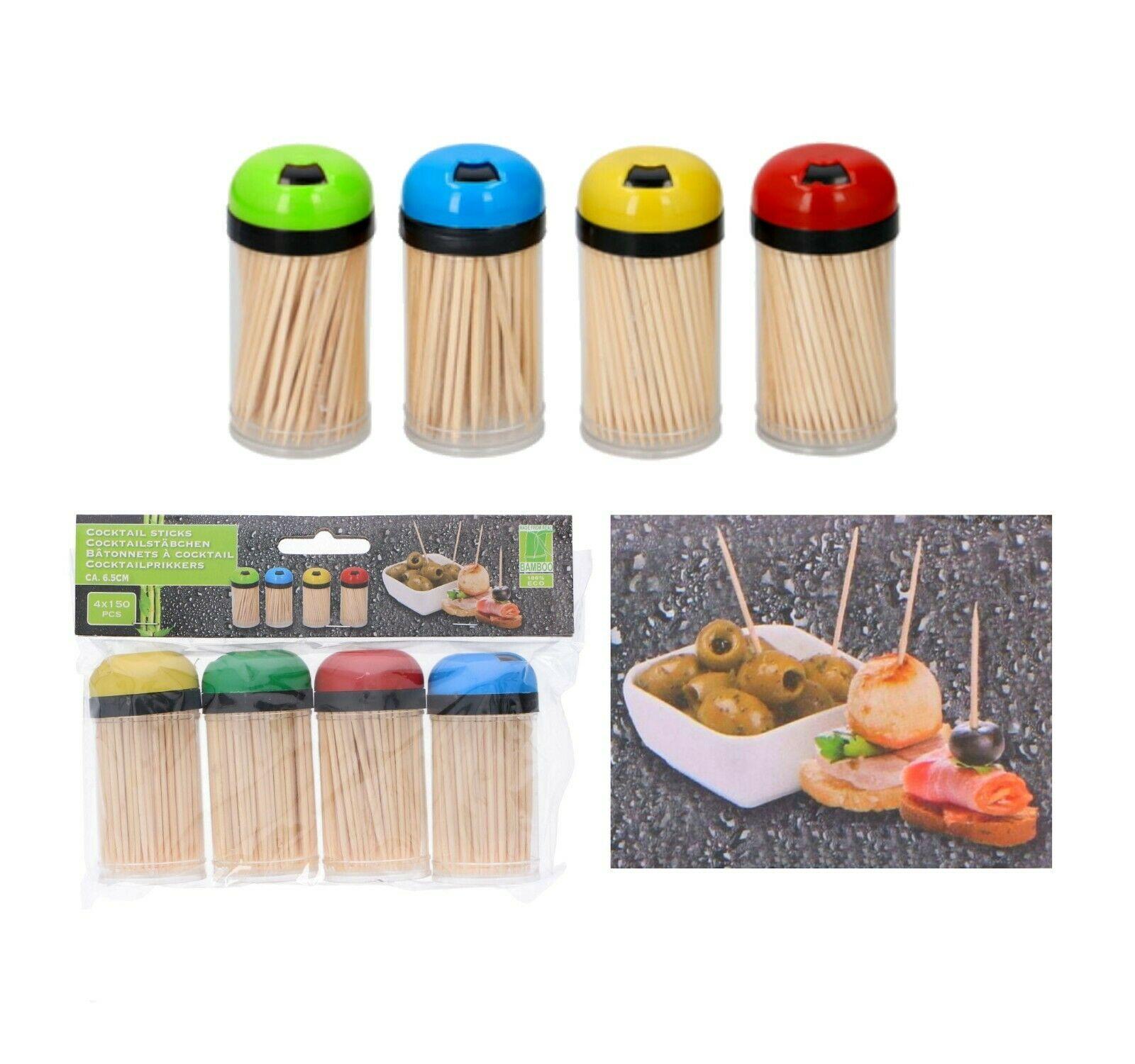 Details about   600x WOODEN COCKTAIL STICKS Toothpicks/Bamboo Skewers Olives/Party Food Picks 