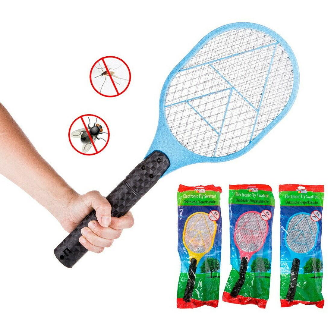 Home Battery Electric Mosquito swatter Electric Fly Insect Killer Bug Zapper Racket Mosquito Wasp Swatter Electronic Blue 