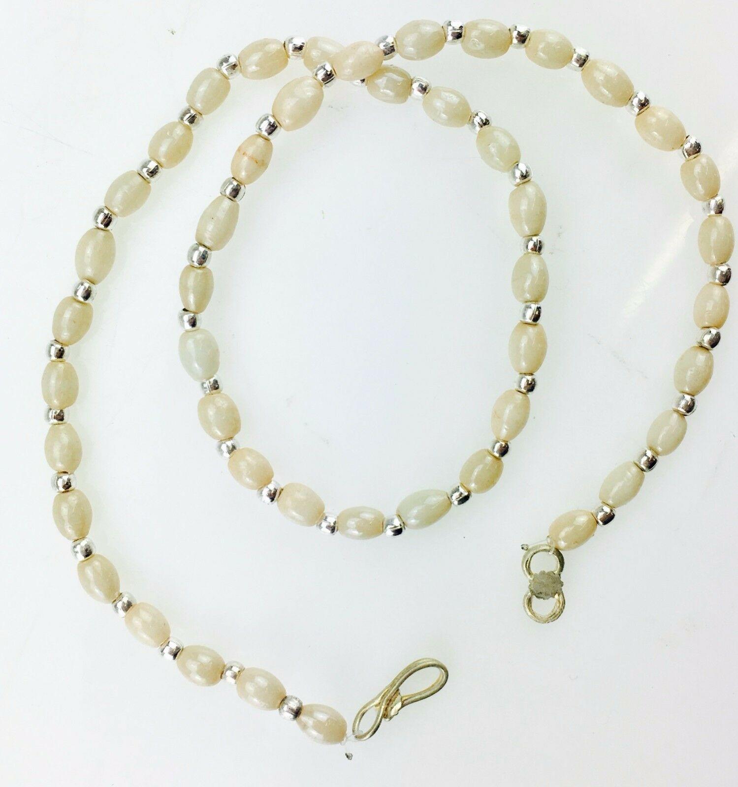 plastic silver bead necklace