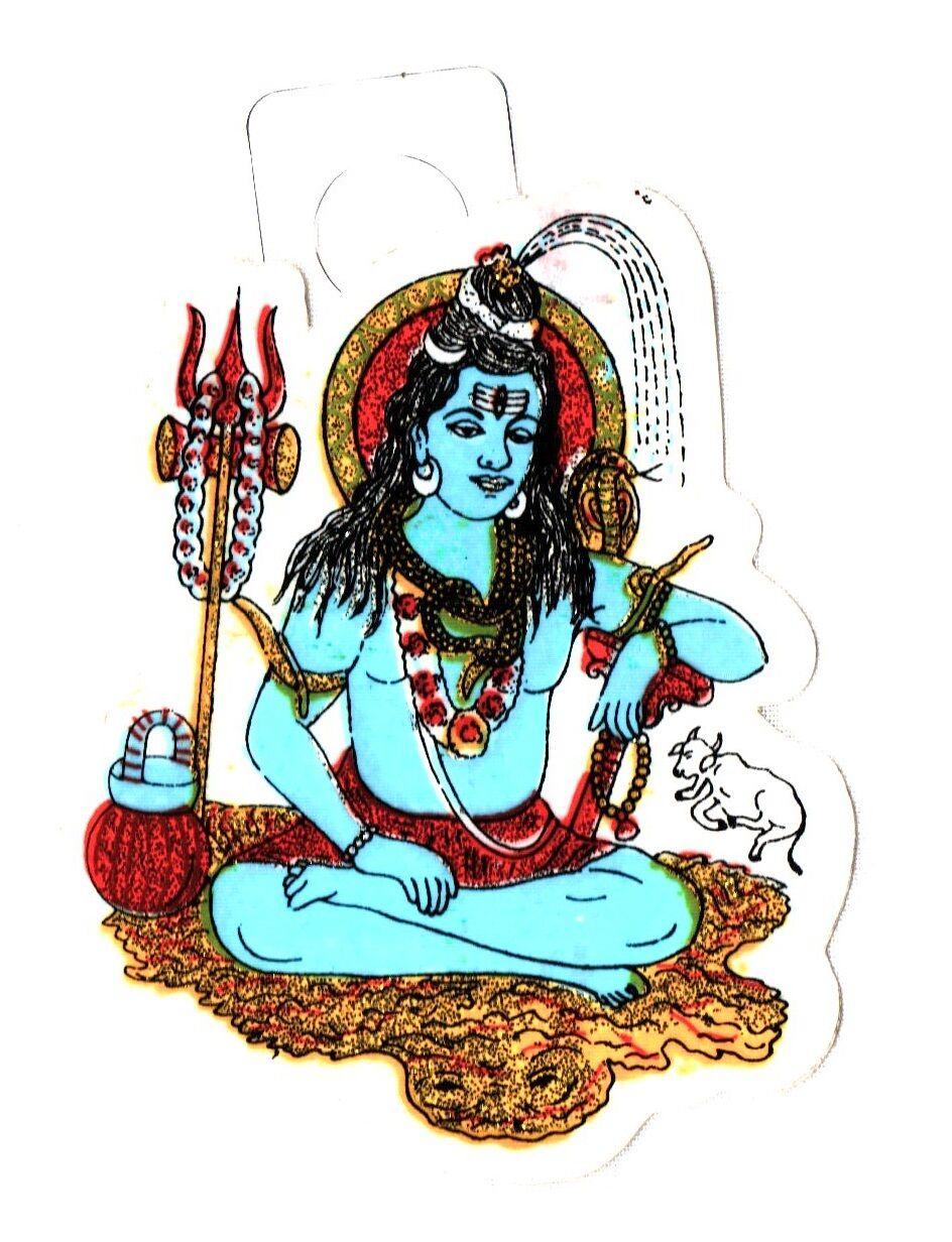 Traditional Santoshi MAA Glitter Sticker-adhésif Hindu Religious Autocollant 