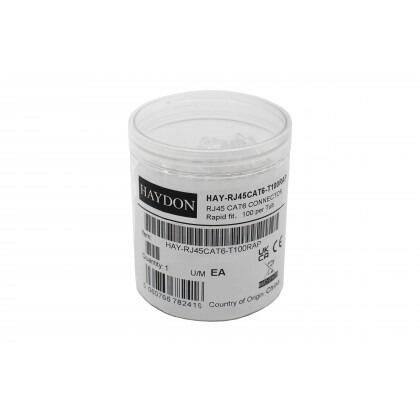 Haydon CAT 6 RJ45 Connectors - Front of Box