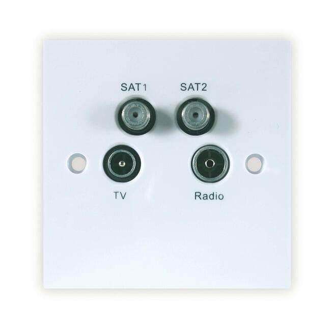 TV/Radio/Sat/Return Quad Wall Outlet