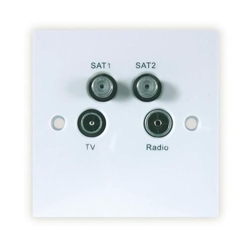 TV/Radio/Sat/Return Quad Wall Outlet