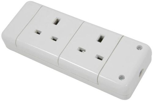 2 Gang 13A Extension Socket | UK Double Plug Adaptor BS1363
