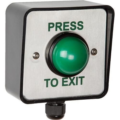 Request to Exit Button Weatherproof Green Dome 1 Gang