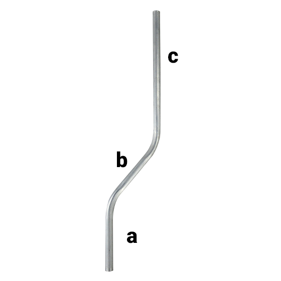 6'x1.25" 16g (1828x32x1.6mm) Double Cranked Aluminium Alloy Mast/Pole