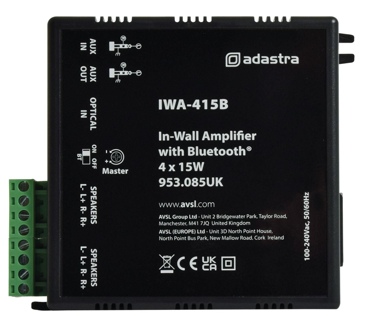 Adastra In-Wall Amplifier with Bluetooth 953.085UK