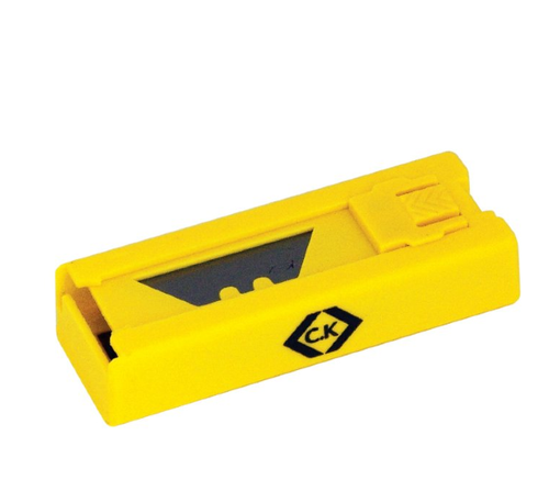 CK Tools Heavy Duty Spare Trimming Knife Blades – Spring-Loaded Dispenser – Pack of 10