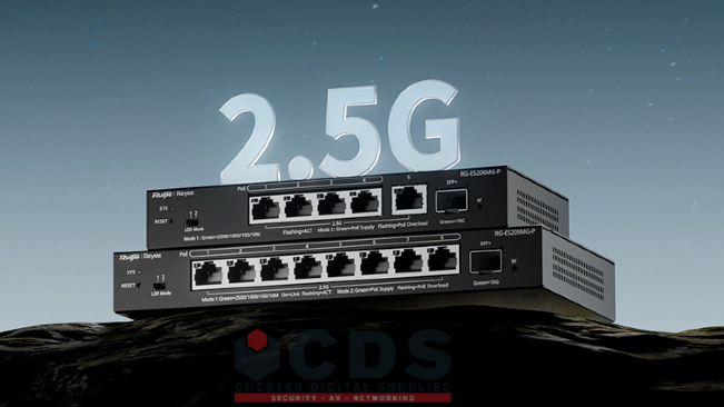 Ruijie Reyee RG-ES209MG-P 8-Port 2.5G Cloud Managed PoE Switch, 1 x 10G Uplink front