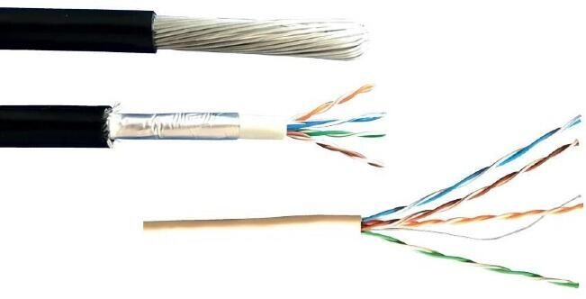 CAT5e UTP PE Cable 24AWG Solid Copper Outdoor Ethernet Cable