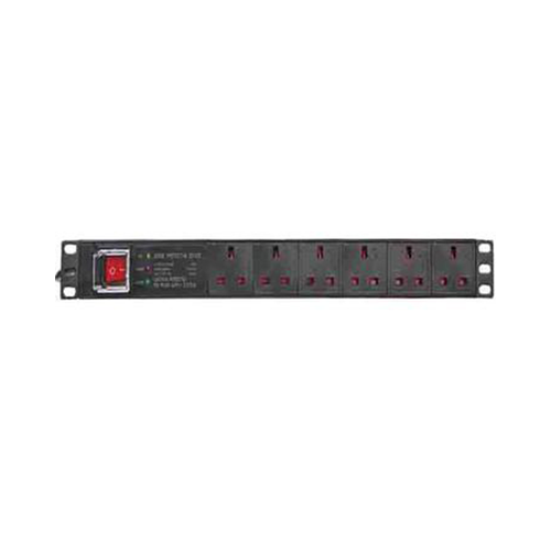 1U 6 Way PDU With Surge Protection | 19 Inch Rack Mount Power Distribution Unit