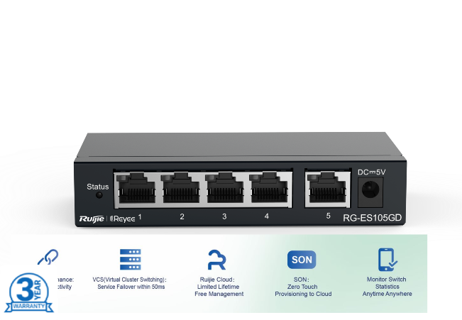 Reyee RG-ES105GD Gigabit Unmanaged Switch