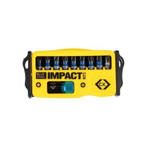 CK Tools 10-Piece Steel Impact Bit Set – PZ/PH, Torsion Control, Durable Blue Steel