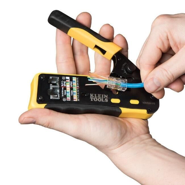 Klein Ratcheting Cable Crimper / Stripper / Cutter for Pass-Thru