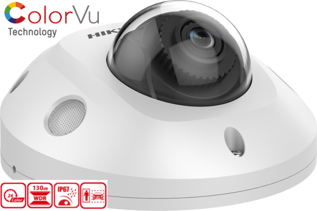 Hikvision DS-2CD2547G2-LS 4MP ColorVu Mini Dome Camera | Deep Learning Analytics & H.265+