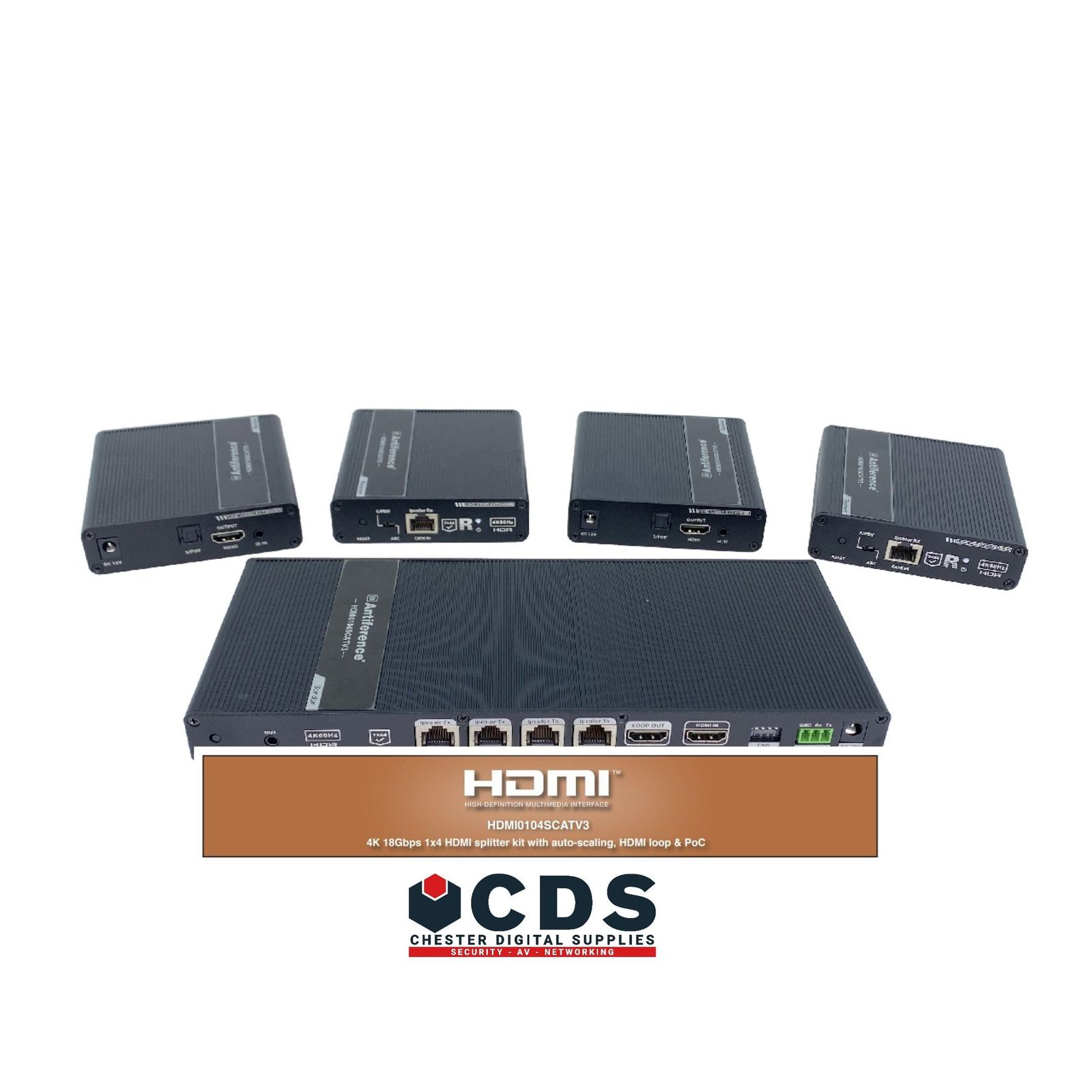 Antiference 4K HDMI splitter over CAT6 || HDMI0104SCATV3