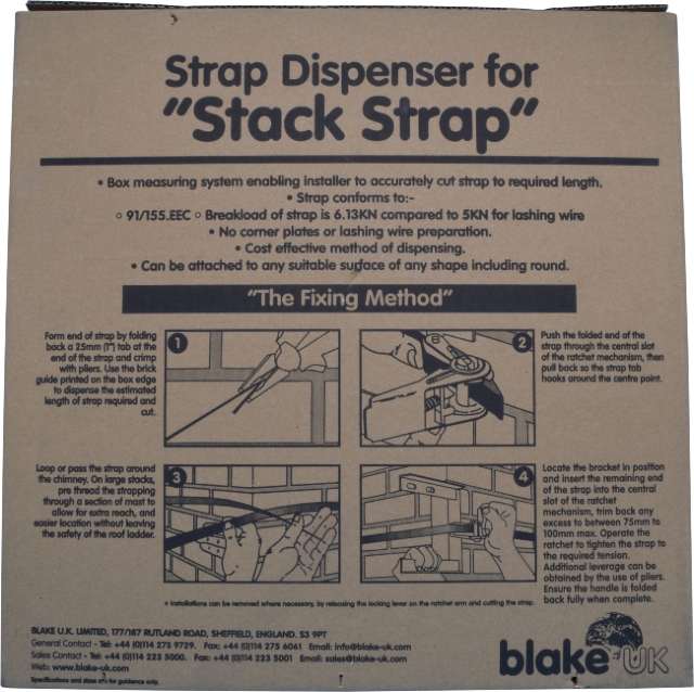 Blake UK Strap Dispenser Pack 50m | Chimney Fixing System for Aerial & Satellite Installations