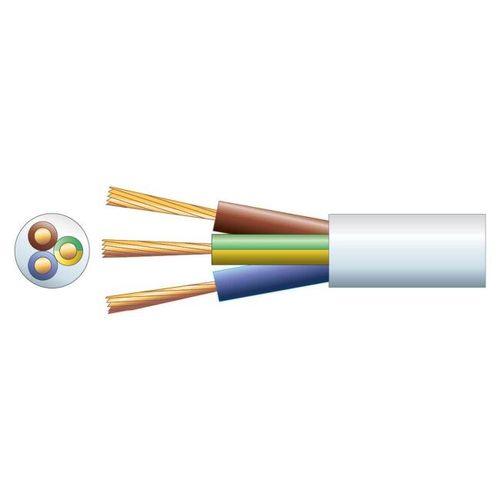 2183Y 0.5mm² PVC Round Flexible 3 core round mains PVC | White