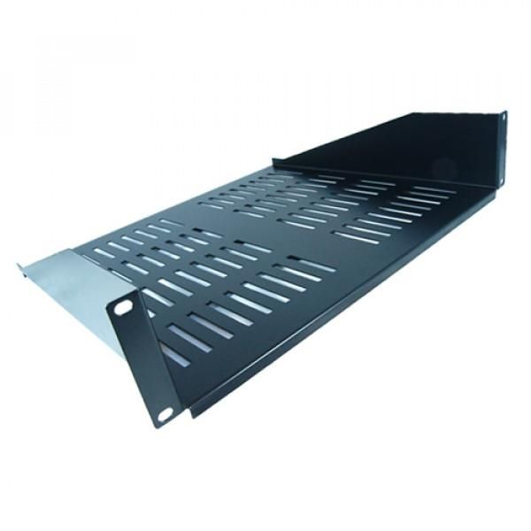 2U 400mm Deep Front Fixing Cantilever Shelf - Black