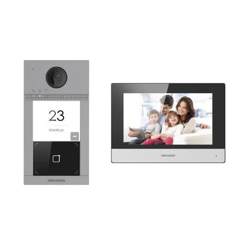 Hikvision DS‑KIS604‑P(C) IP Video Intercom Kit with 7″ Touch Monitor