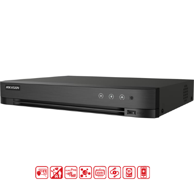 Hikvision iDS-7204HUHI-M1/XT 4 Channel AcuSense Turbo HD Hybrid CCTV DVR with AI Human and Vehicle Detection