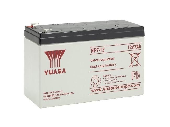 Yuasa 12V 7Ah SLA Battery – Sealed Lead Acid, Maintenance-Free