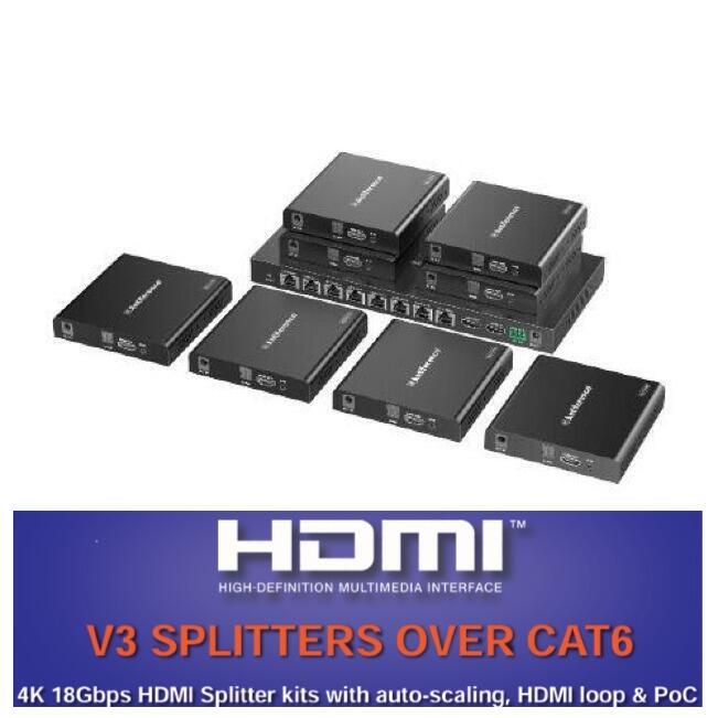 Antiference HDMI0108SCATV3 1 x 8 HDMI Over CAT6 splitter with auto-scaling