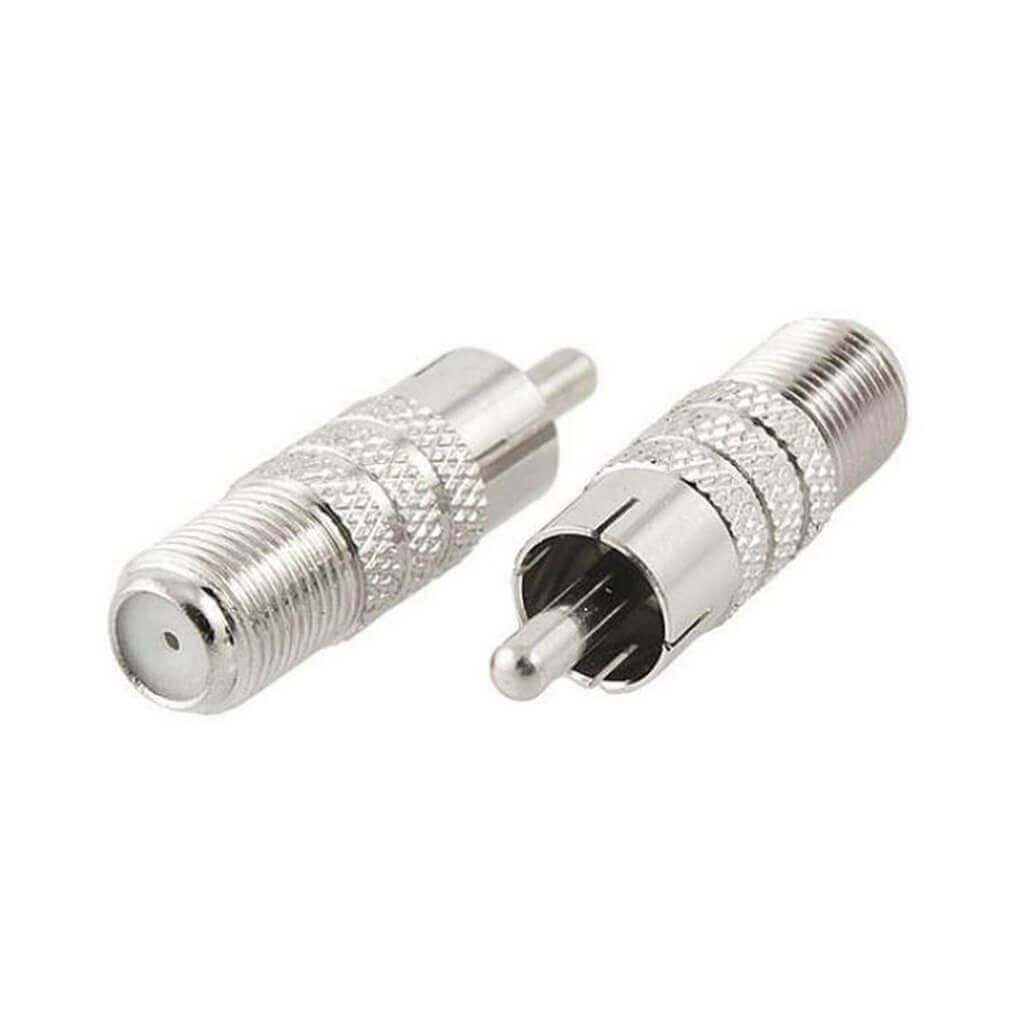 RCA Phono Plug To F Type Socket Adaptor