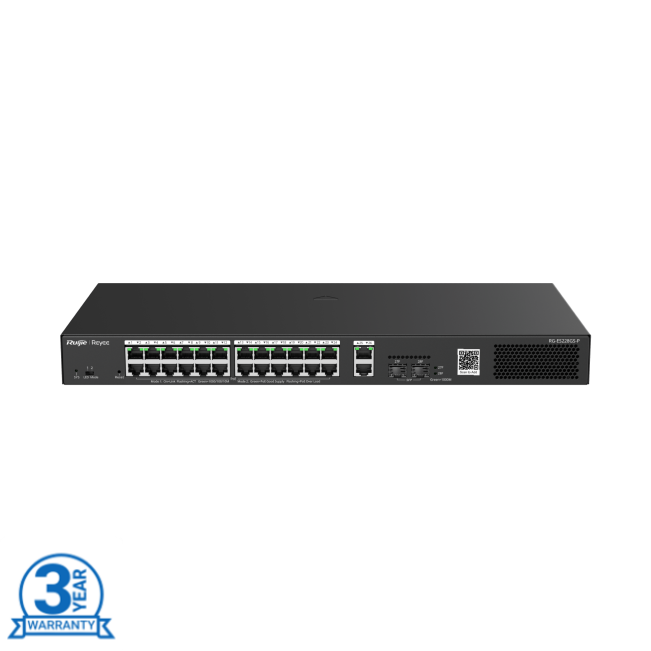 Ruijie Reyee RG-ES228GS-P 28-port managed PoE+ Switch 24 Gigabit +