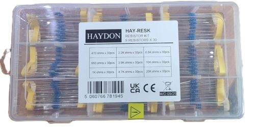 Haydon HAY-RESK Resistor Kit 270pcs | 9 Values Electronics Assortment