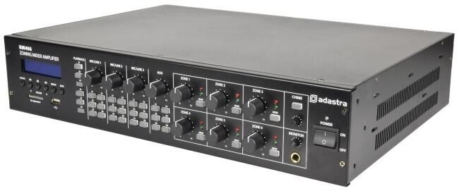 adastra RM406 100V Mixer Amplifier 6 x 40W + USB/SD/FM/Bluetooth