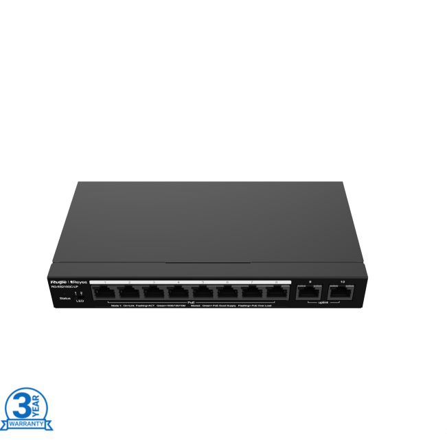 Ruijie Reyee RG-ES210GC-LP 10-port Gigabit Smart Cloud Managed PoE switch