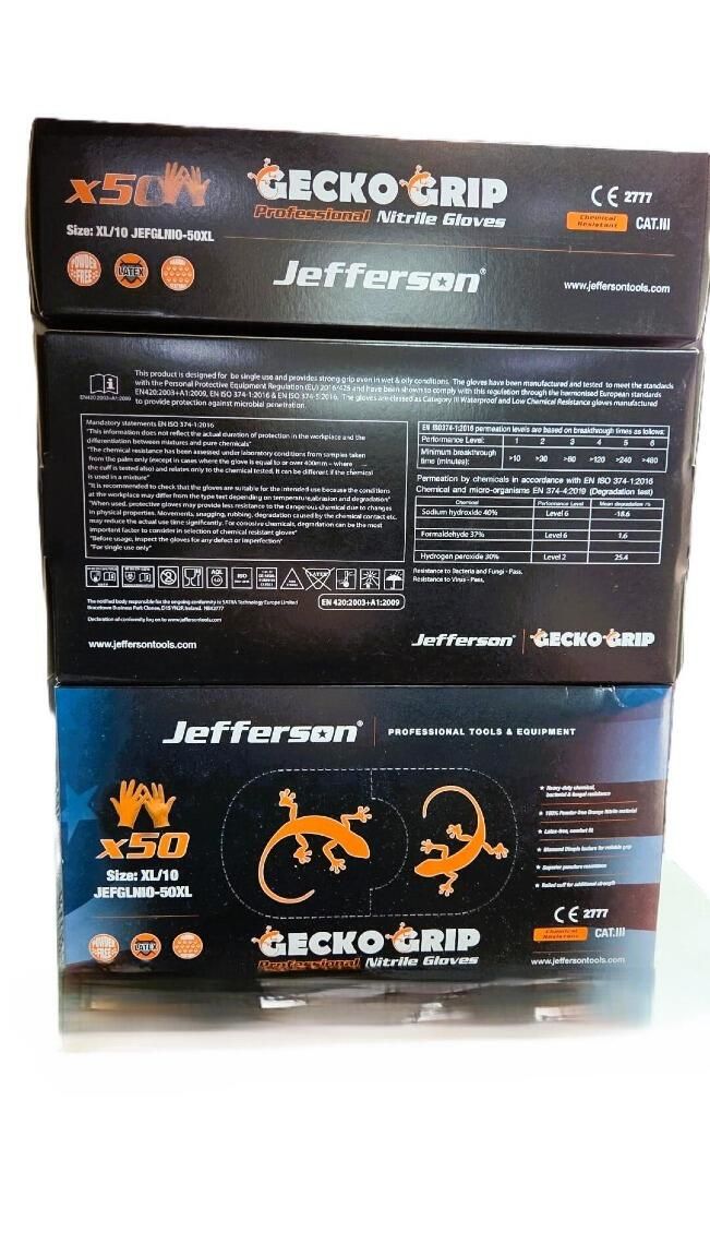 Jefferson Orange Nitrile Gloves X-Large box