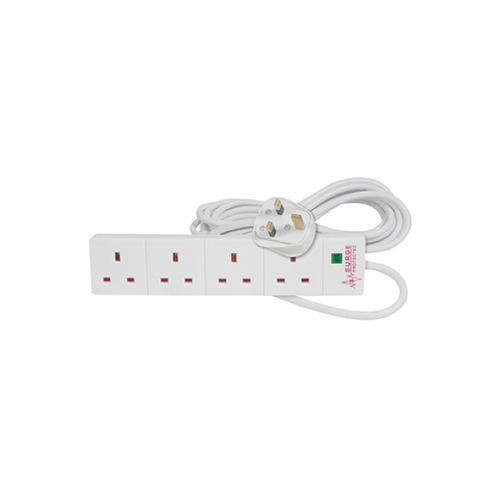 UK 4 Gang Extension Lead with Surge Protection