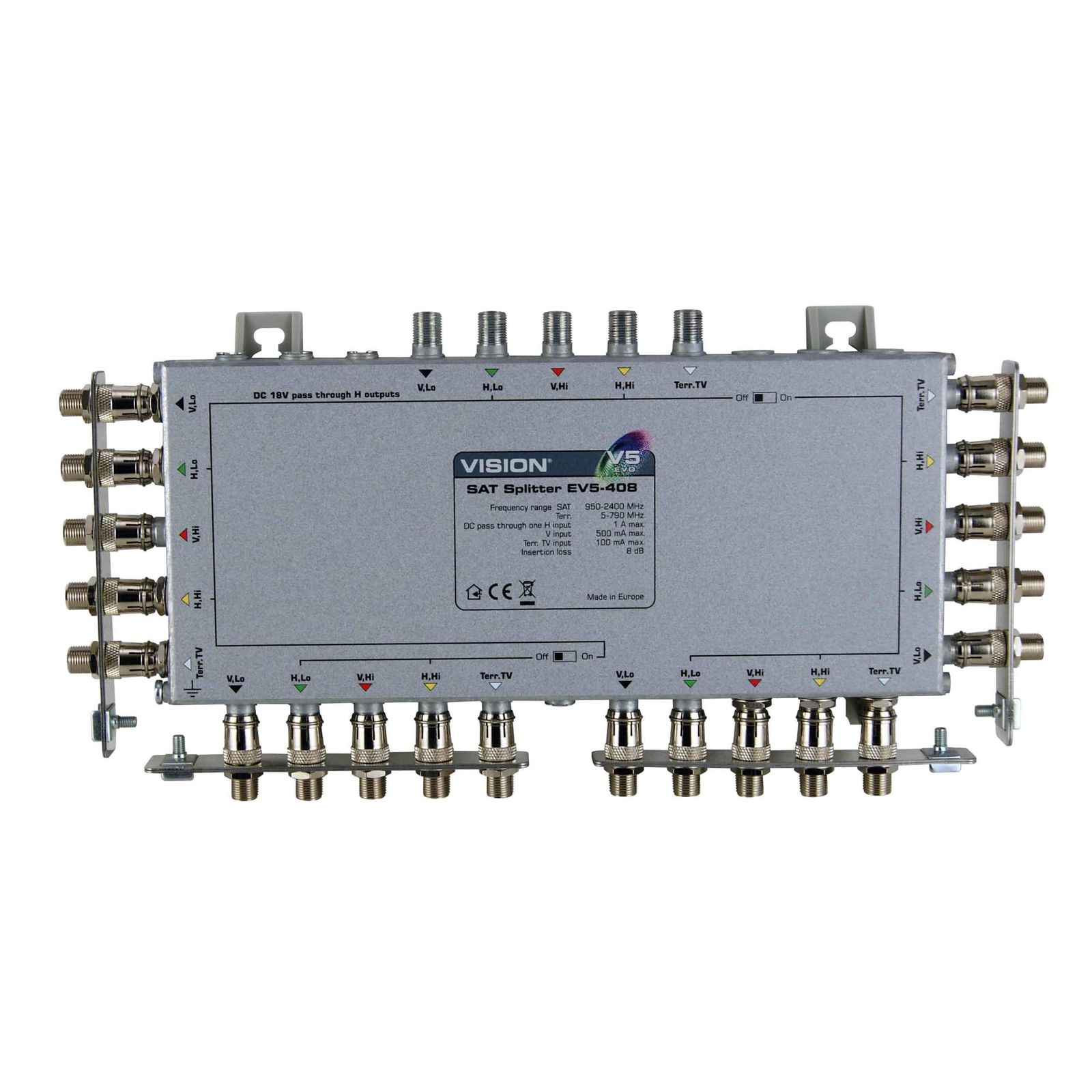 EV5-408 - 4-Way 5-Wire Splitter 8dB