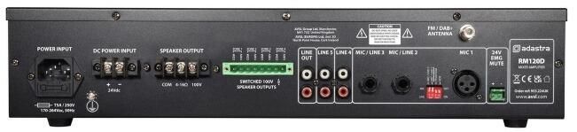 Adastra RM60D Mixer-amp 100V BT/DAB+ 953.223UK