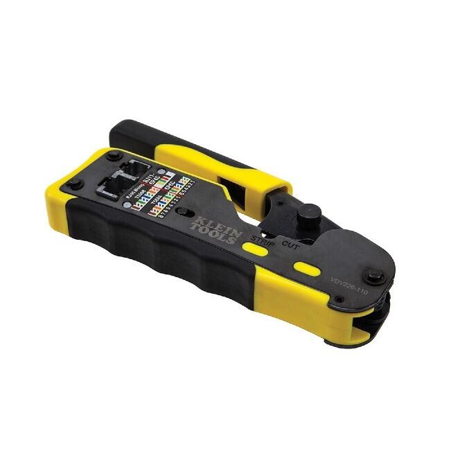 Klein Tools - Ratcheting Cable Crimper / Stripper / Cutter for Pass-Thru