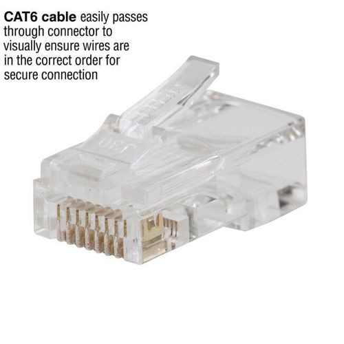 Klein Pass-Thru RJ45 Modular Data Plugs CAT5e/Cat6 50 Pack | Ethernet Network Connectors_cat6