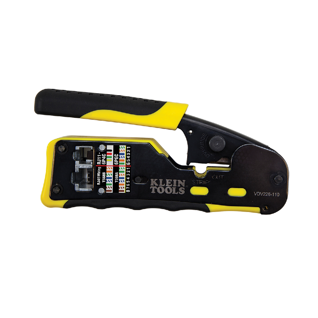 Klein Tools - Ratcheting Cable Crimper / Stripper / Cutter for Pass-Thru