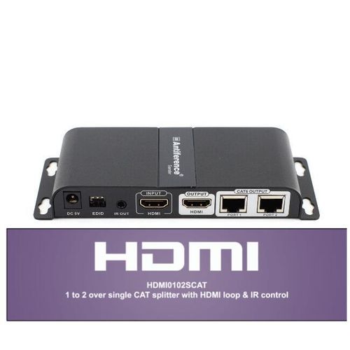 Antiference HDMI0102SCAT 1x2 HDMI Splitter over CAT6 | 4K with IR & Loop Out