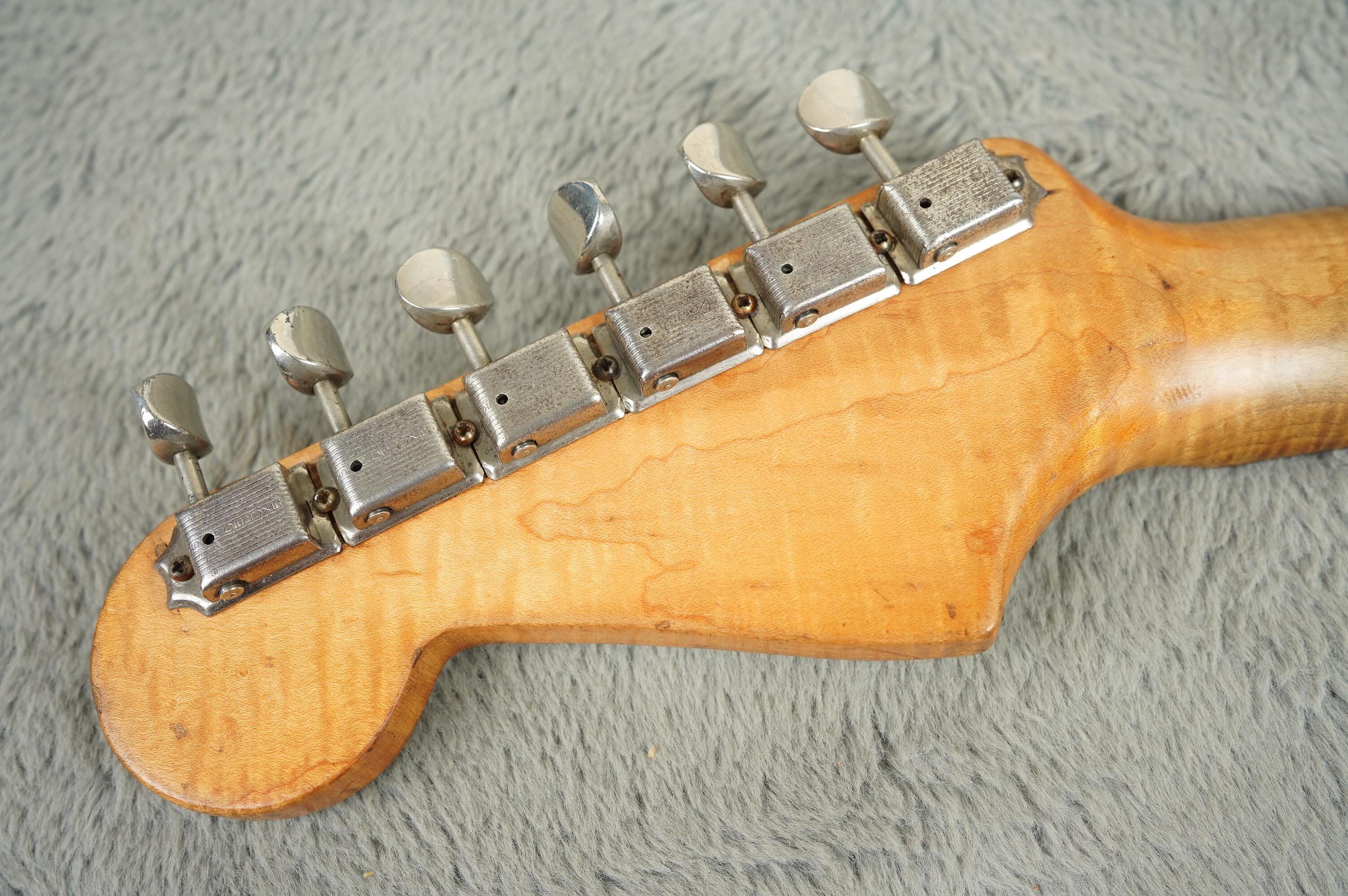 1963 Fender Stratocaster Olympic White refin flame neck