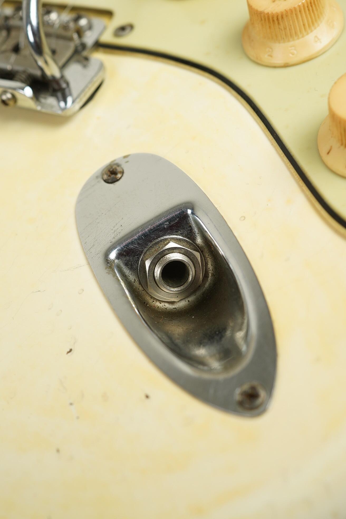 1963 Fender Stratocaster Olympic White refin flame neck