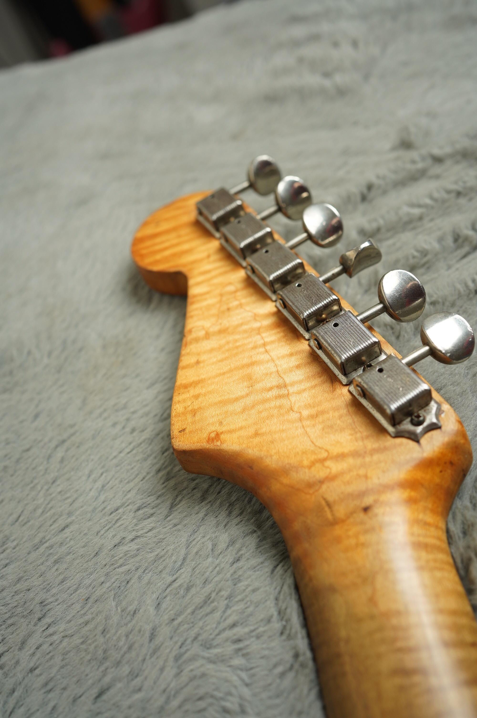 1963 Fender Stratocaster Olympic White refin flame neck