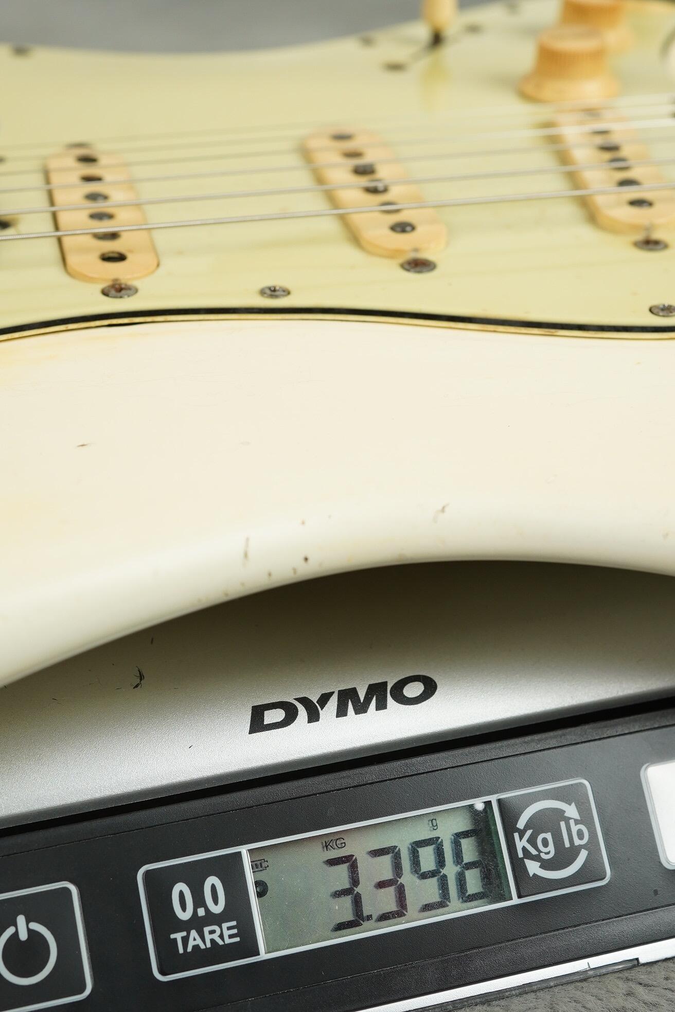 1963 Fender Stratocaster Olympic White refin flame neck