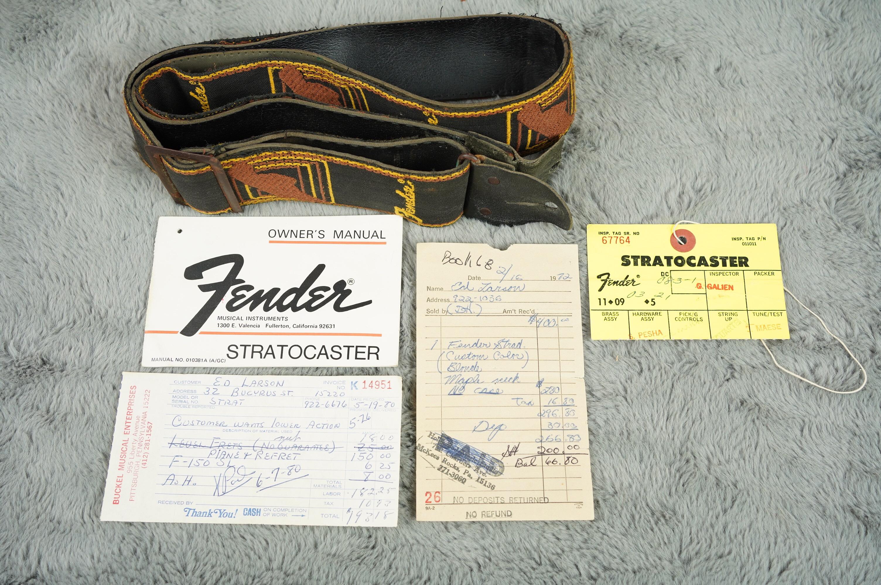 1973 Stratocaster Hardtail Olympic White